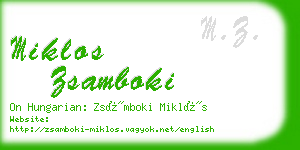 miklos zsamboki business card